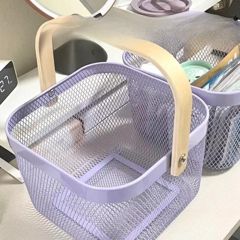 Multifunctional Hollow Storage Basket for Bathroom Use for Shopping High-looking Household Basket Storage and Organization Box