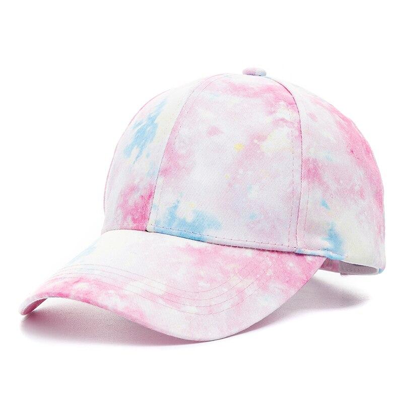 New Outdoor Casual Tie Dye Cap For Women Rainbow Colorful Baseball Cap Female Casual Streetwear Summer Hat
