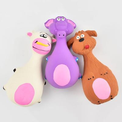 Hundespielzeug aus Latex mit quietschendem Sound, Elefant/Kuh, Tierkauspielzeug aus Gummi, Stimmspielzeug für kleine und große Hunde, beißfest, interaktives Spielzeug