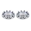 Pair of Chrome Front Axle Cover Set Glossy Wheel Hub Caps with 33mm Lug Nut Covers for Trucks Trailers Vehicles