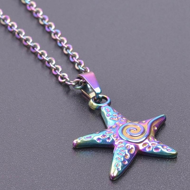 Star Necklace Y2K for Teen Girls Women Starfish Pendant Summer Jewelry Starfish Ocean Sea-Life Necklace Clavicle Chain