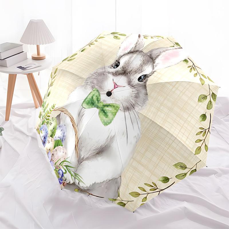 1pc Easter Bunny Decorations Automatic Folding Umbrella, 8-Rib Iron Frame, Casual Outdoor Accessory for Birthday Festival Gifts Yy251128188