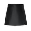 MO&Co. Women's High-Waist A-Line Faux Leather Skort