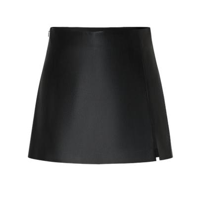 MO&Co. Women's High-Waist A-Line PU Leather Skorts