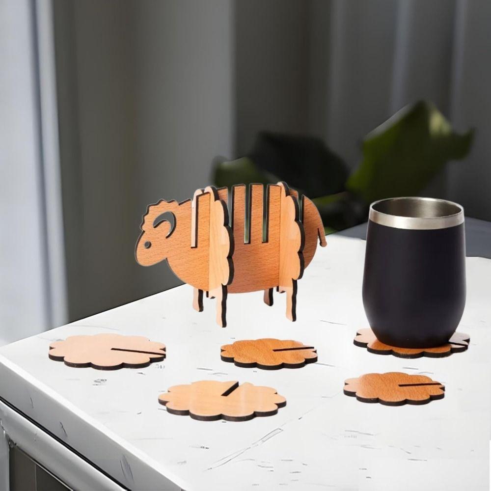 Insulation Cup Pad Set Table Decoration Wood Placemats Coffee Cup Mat  for Home Kitchen Decorative
