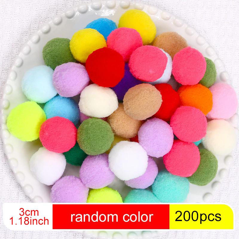 100~300pcs Mini Fluffy Soft Ball Handmade Accessories Colorful High Elastic Balls DIY Polyester Plush Ball 0.8cm~3cm TMZ