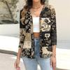 Women's Casual Fashion Floral Print Button 3/4 Sleeve Cardigan Top