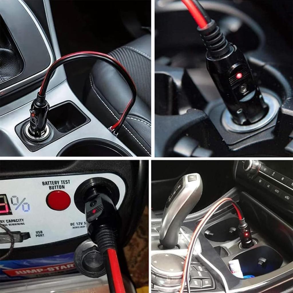 Car Cigarette Lighter 12V/24V Car Cigarette Socket Extension Cable (Pack