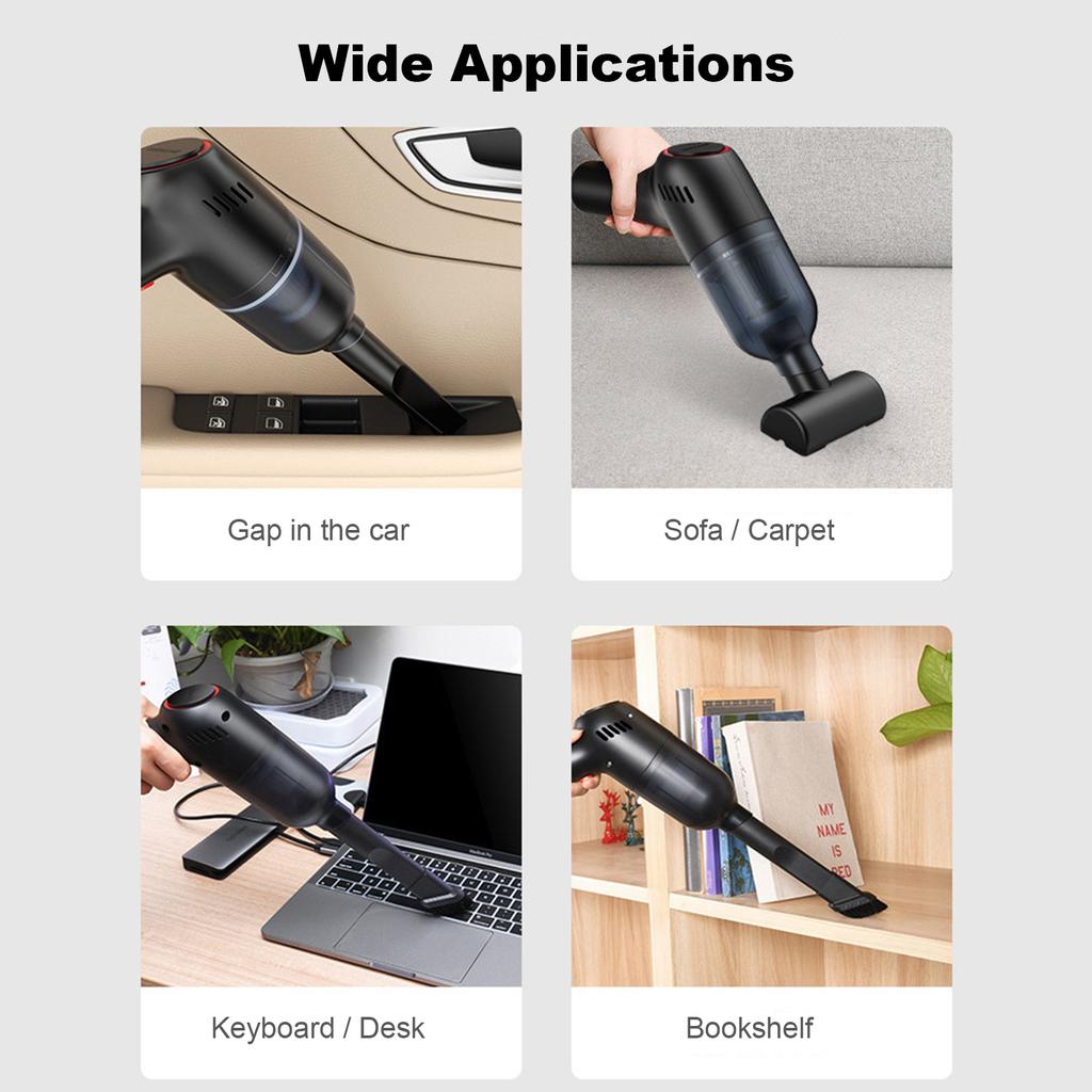 Håndholdt støvsuger, trådløs bilstøvsuger, 120W bærbar støvsuger med oppladbar 1800mAh