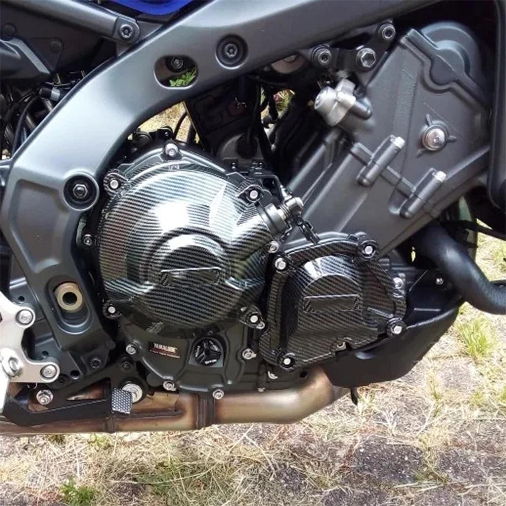 Carbon Fiber Style Engine Cover Protection Fit For Yamaha Mt-09 Fz-09 Xsr900 2021-2023