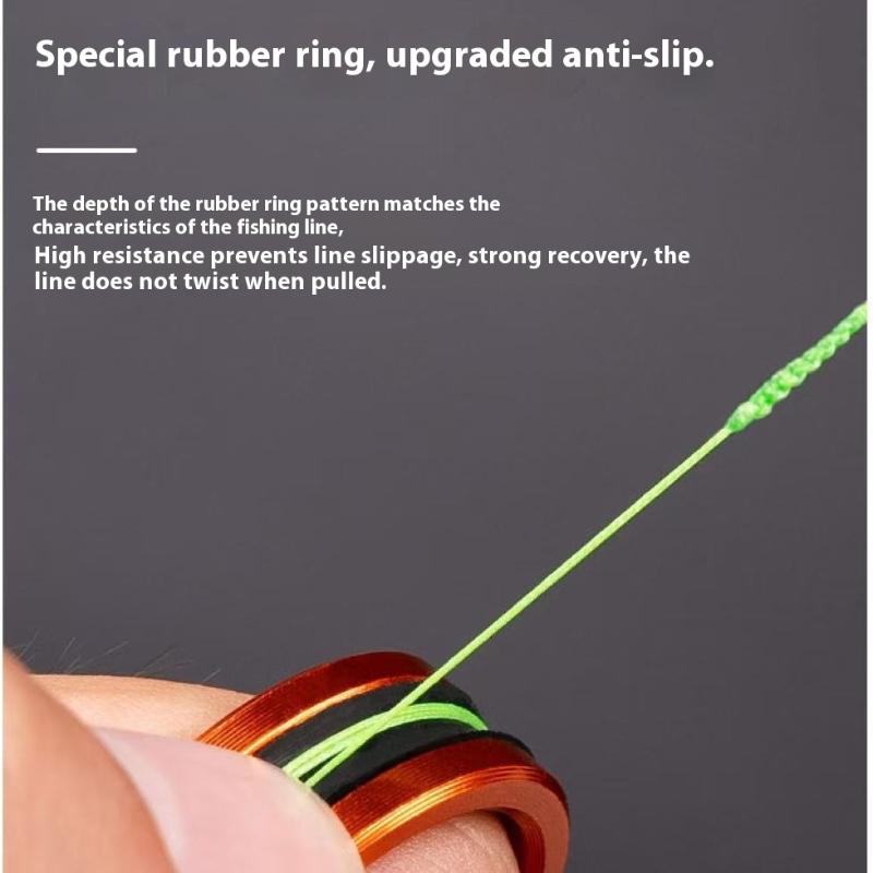 1/2 Pcs Fishing Line Puller Anti-Slip Rubber Ring Portable Line Pull Loop Aluminum Alloy Fishing Tackle Tool Fishing Equipment