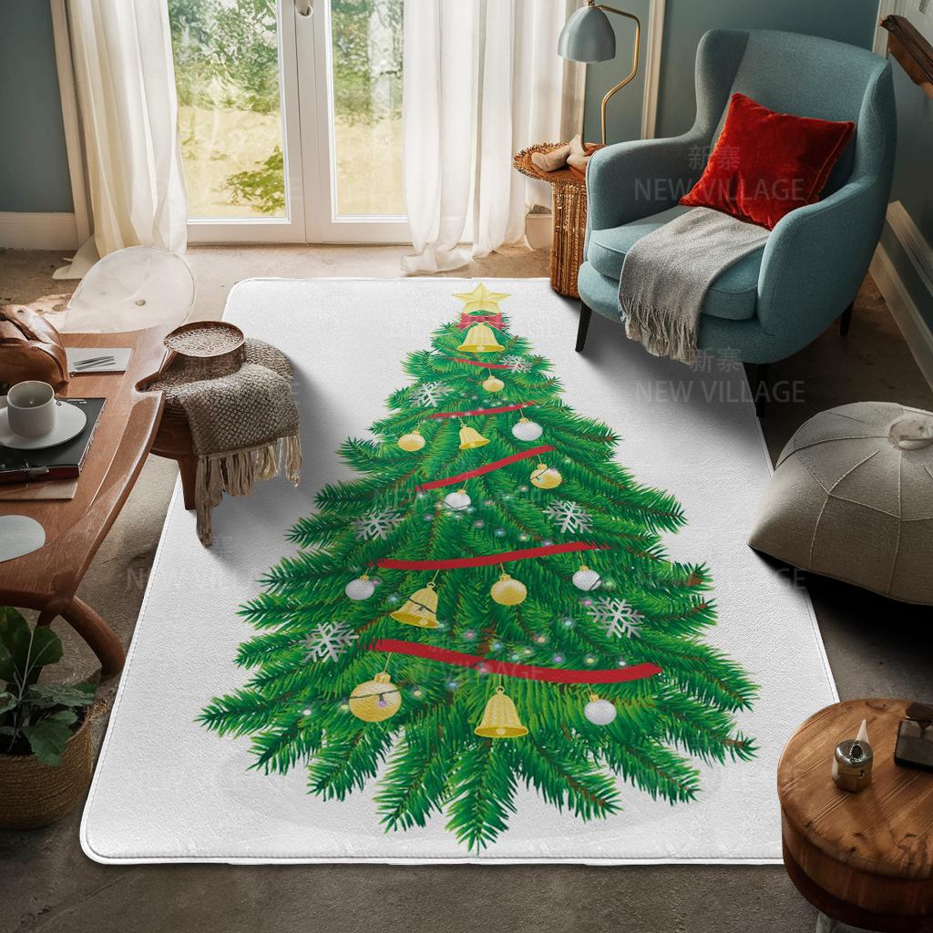 House Entrance Carpet Home Door Mat Living Room Bath Foot Bathroom Non-slip Water Absorption Rugs Bath Merry Christmas Winter