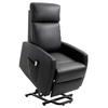 Electric Recliner Lift Chair With Adjustable Footrest And Remote Control Synthetic Black Upholstery