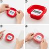 TANITA Küchen-Studien-Timer mit Magnet, Rotierender Silikon-Timer, Rot, TD-420 RD, zum sauberen Befestigen von Frischhaltefolie