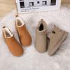 Fashion commuter brown warm platform snow boots women's new winter plush thickened plush cotton shoes