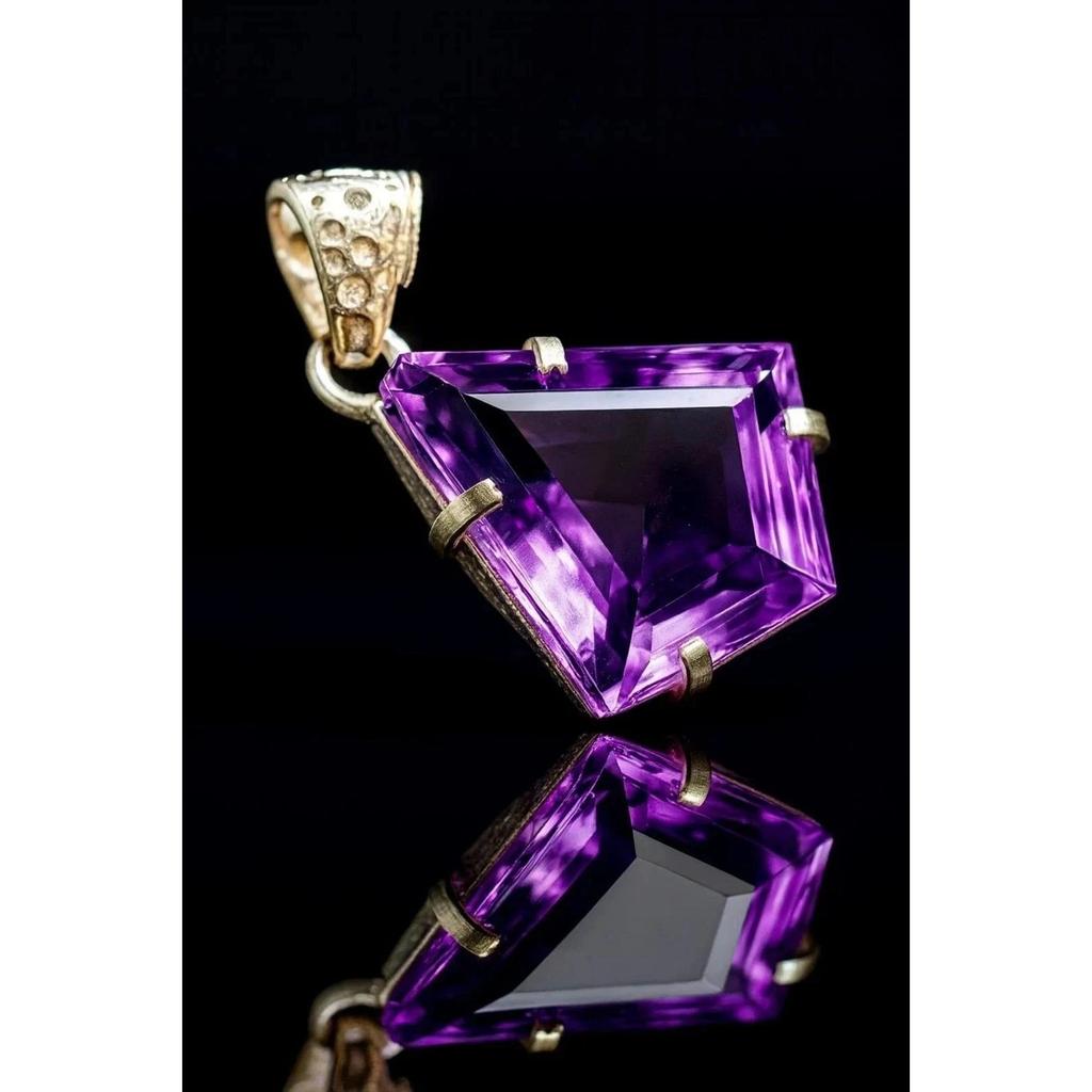 62 Ct Natural Topaz purple Fancy 925 Sterling Silver Certified Gemstone Pendant