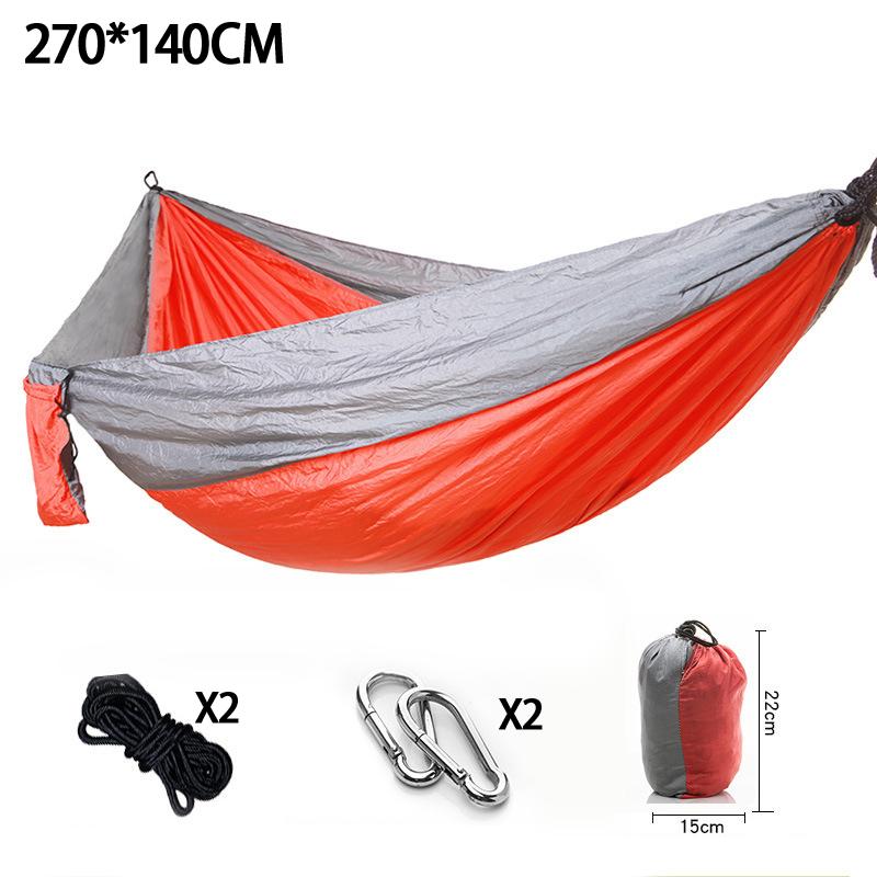 Camping Hängematte Tragbares Fallschirm-Nylon Hängebett Mit 2 Baumgurten Geeignet Für Rucksackreisen Strand Hof Und Terrasse
