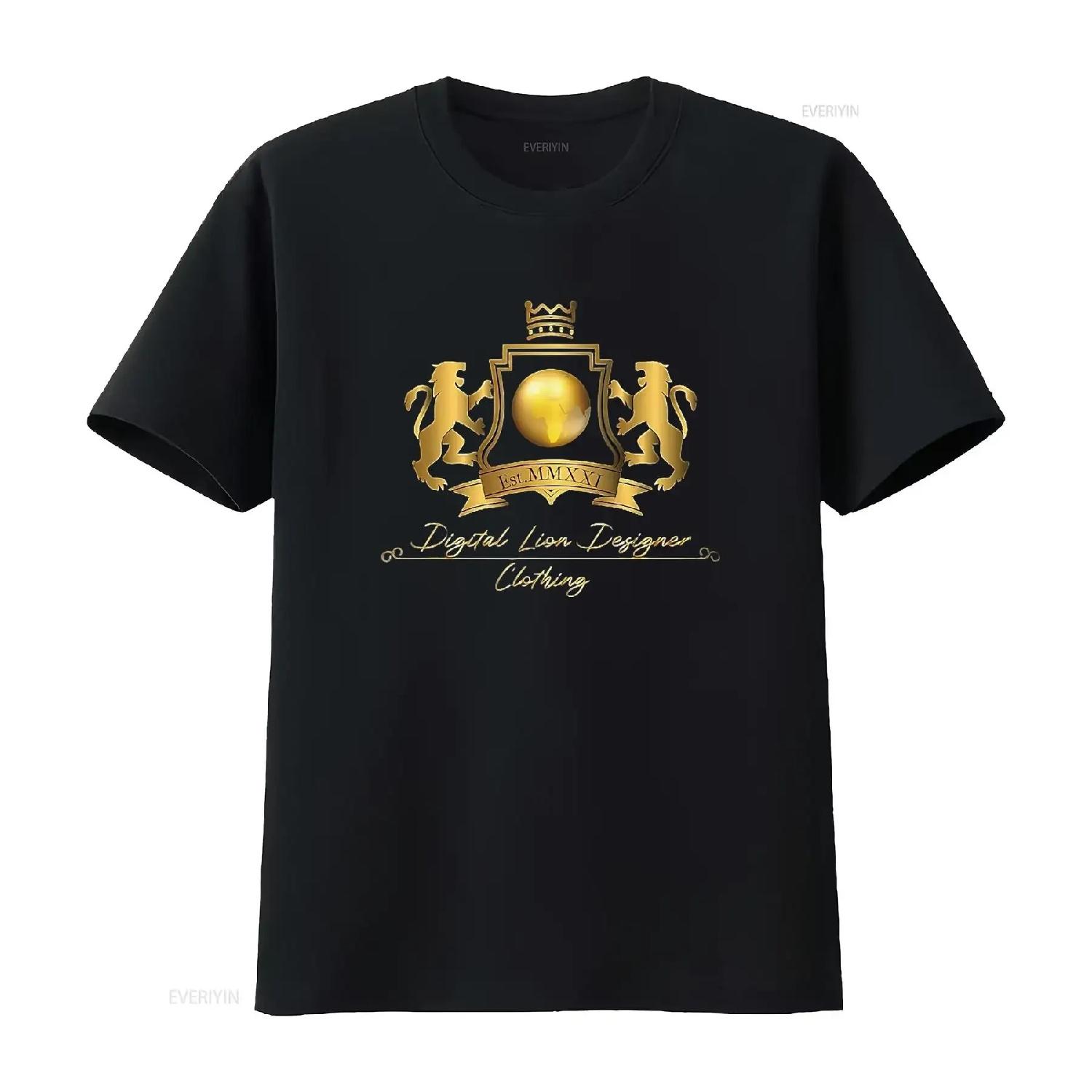 Mens DIGITAL LION DESIGNER CLOTHING BRAND BY KASAN aka Swizzy T Shirt Black Large vintage Washed graphic fashion Breathable XXXXXL разноцветный
