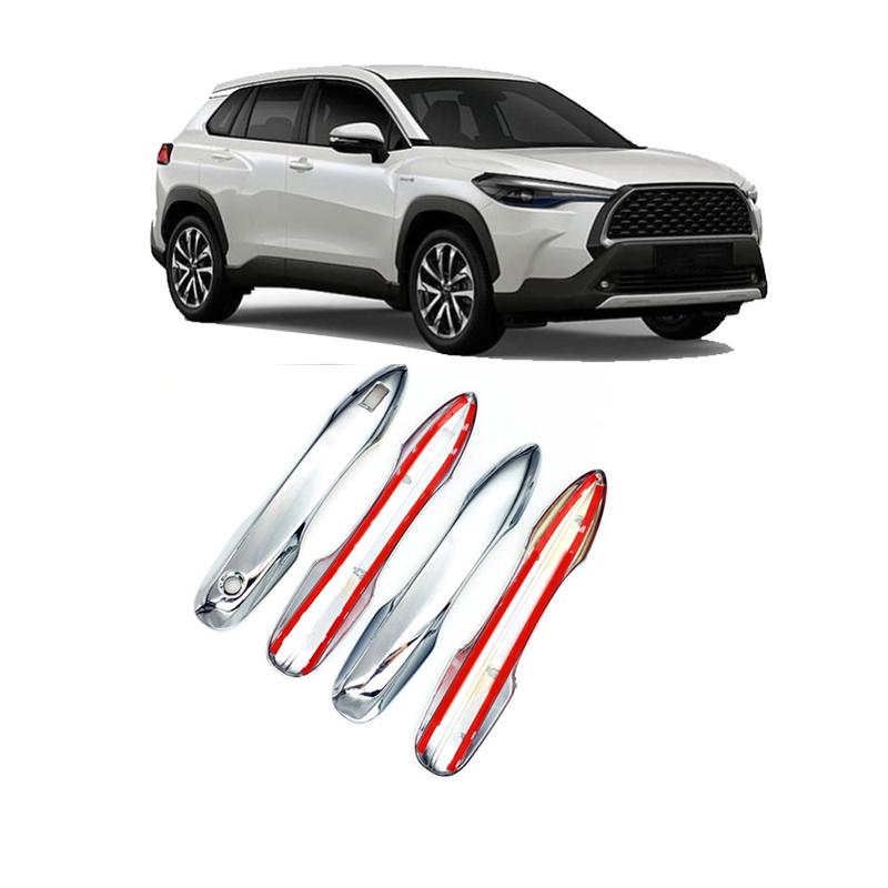 DT08 4PCS ABS Chrome Door Handle Cover Protective Covers Trims For Toyota Corolla Cross Car-Styling Accssories