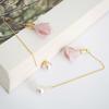 1 Pereche Cercei Lungi Elegante cu Ciucuri și Pandantiv Floare Perle Artificiale Dangler pentru Petrecere