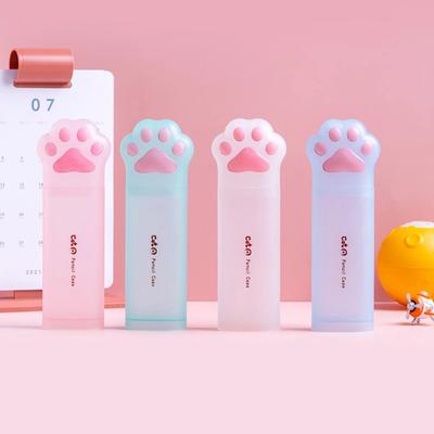 1pcs Creative Cat's Paw Pattern Pencil Case Student Stationery Box Vertical Portable Storage Box Fashion School Supplies