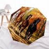 1 PC Automatic Folding Umbrella - Maple Leaves, Puppies, Horses, Kittens Pattern, Portable & Foldable Design with 8 Ribs, Christmas Birthday Gifts