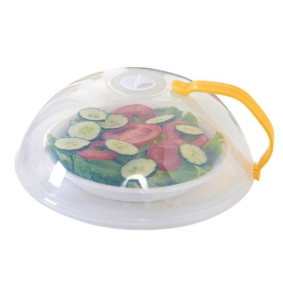 Microwave Splash Proof Cover for Food 10.24 Inch Clear Microwave Lid with Handle Fits Standard Dinner Plates And Bowls BPA-Free Dishwasher Safe