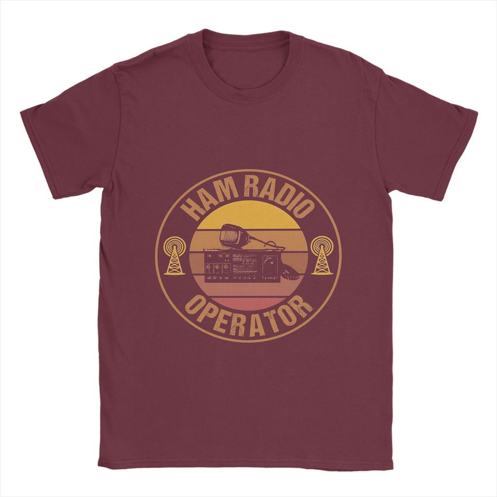 Cool Vintage Ham Radio  T-Shirts for Men Round Neck Pure Cotton T Shirts  Short Sleeve Tee Shirt Adult Clothing