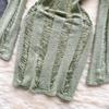 Abito lavorato a maglia senza schienale elegante scava fuori Abito da donna elegante a maniche lunghe sexy Mini abiti a matita Abito coreano sottile di moda di base sottile femminile 2024
