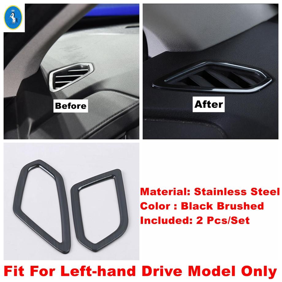 Black Brushed Car Air AC Outlet / Glove Storage Box / Lights Control Panel Accessories Cover Trim For Haval F7 F7X 2018 -