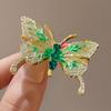 Retro Green Butterfly Suit Collar Pin Crystal Butterfly Brooches Green Butterfly Brooch  Gift