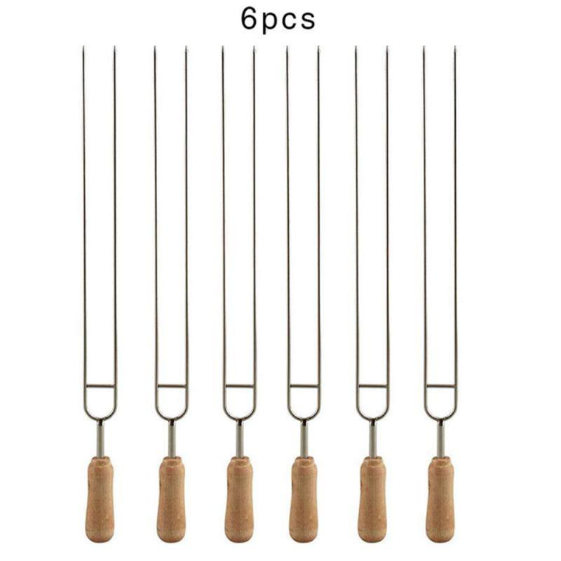 Anti-scald Roasting Fork Great For Bbq Parties Heat Resistant Anti-scald Trend Two-pronged Approach Popular Versatile Outdoor