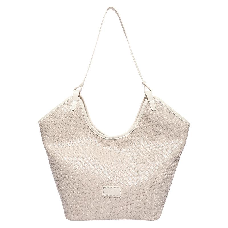 Soft leather woven pattern underarm bag women's new trend casual simple tote bag single shoulder handbag women