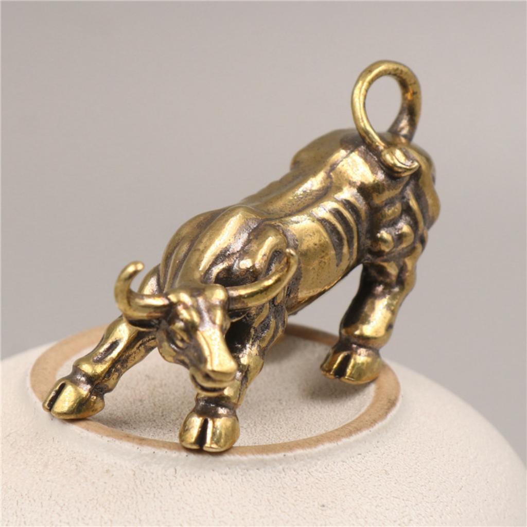 Brass Vintage Ox Year -Enhancing Pendant Wealth-Attracting Pendant Ornament Yunnan Copper Handcrafted Handheld Piece