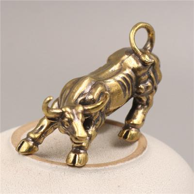 Mässing Vintage Oxens År - Förbättrande Hänge Rikedomsattraherande Hänge Prydnad Yunnan Koppar Handgjord Handhållen Del
