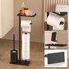 Avec Plateau Porte-rouleau de Papier Toilette sur Pied Support Brosse de Toilette Amovible Rangement Maison