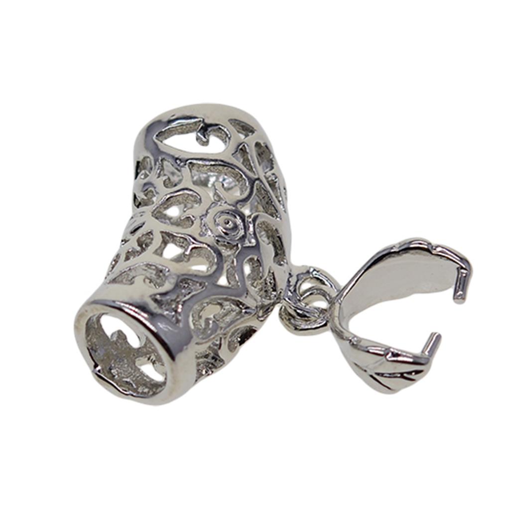 6pcs Leaf Pinch Bails Platinum Plated Chain Holder DIY Jewelry Findings