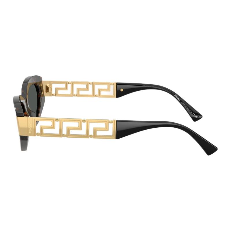 Versace Hollow Simple Design Acetate Cat Eye Sunglasses Women's Havana 55931805 100304483015001-Havana Color 54