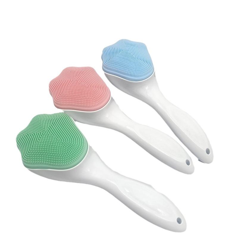 1PC face wash brush Internet celebrity soft hair deep brush silicone manual cat claw cleansing brush long handle artifact dirt face cleansing female