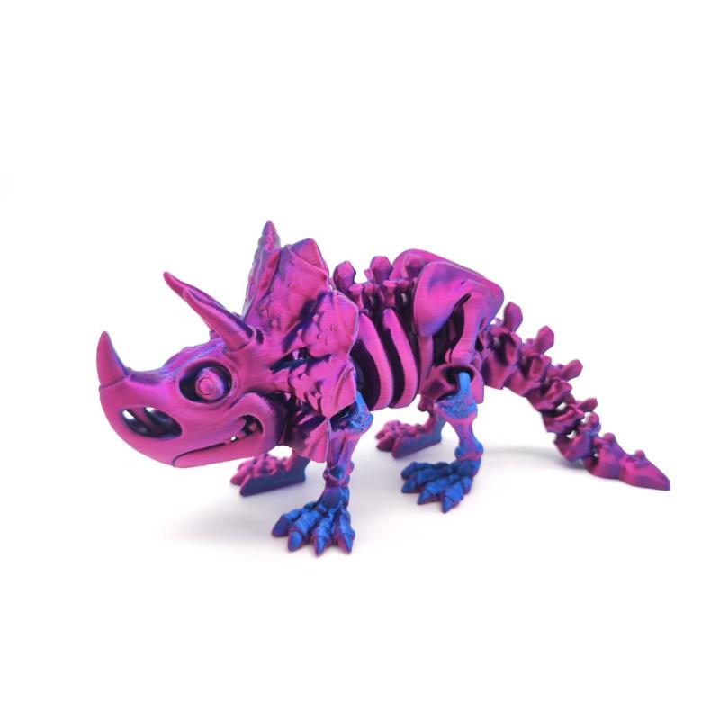 1 Pcs 3D Printed Skeleton Triceratops Dinosaur Articulated Action Figure Model For Gifting, Home Decor