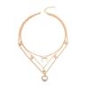 Alloy necklace New jewelry Niche high-end love moon crystal necklace women's collarbone chain