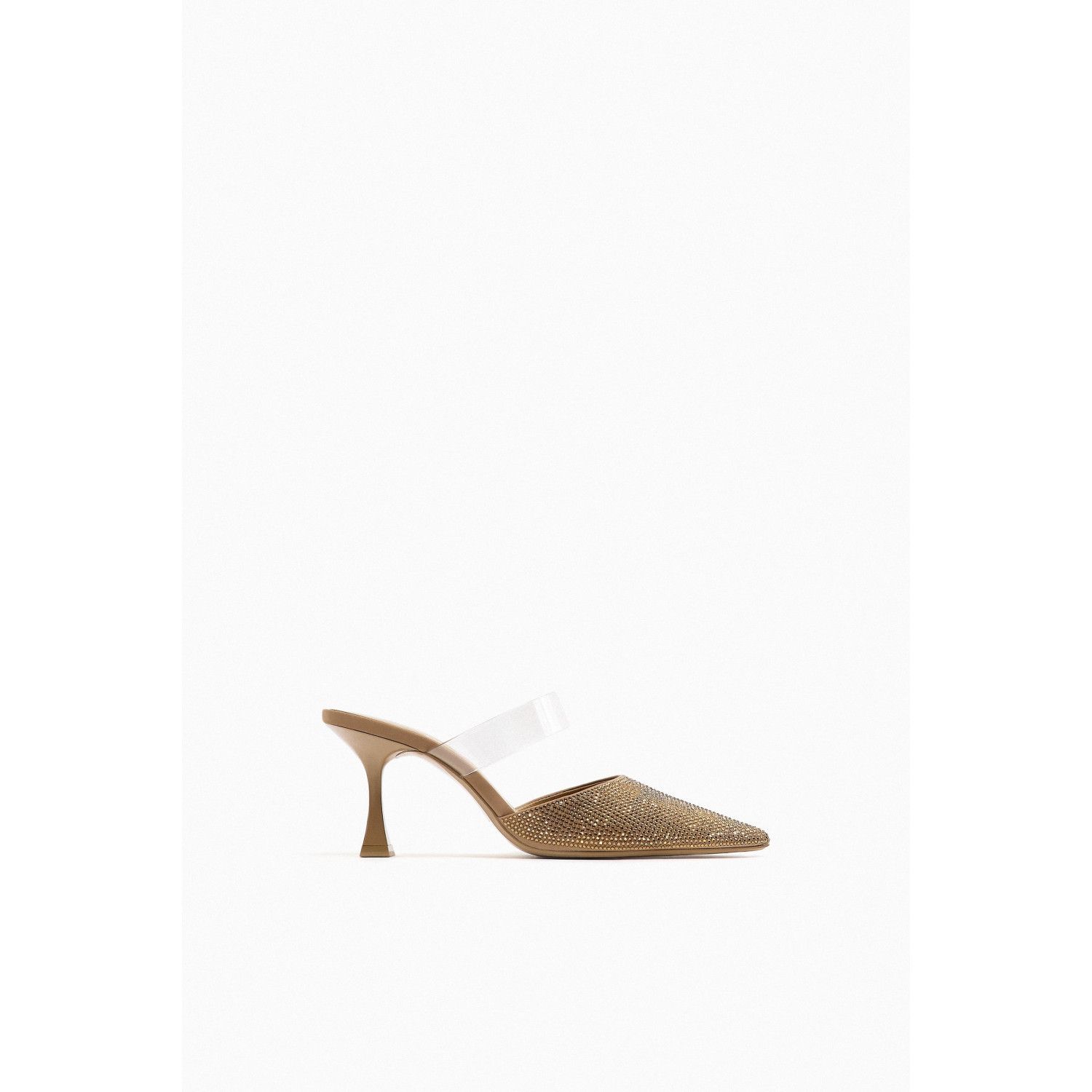 

MULES WITH RHINESTONES AND VINYL STRAP