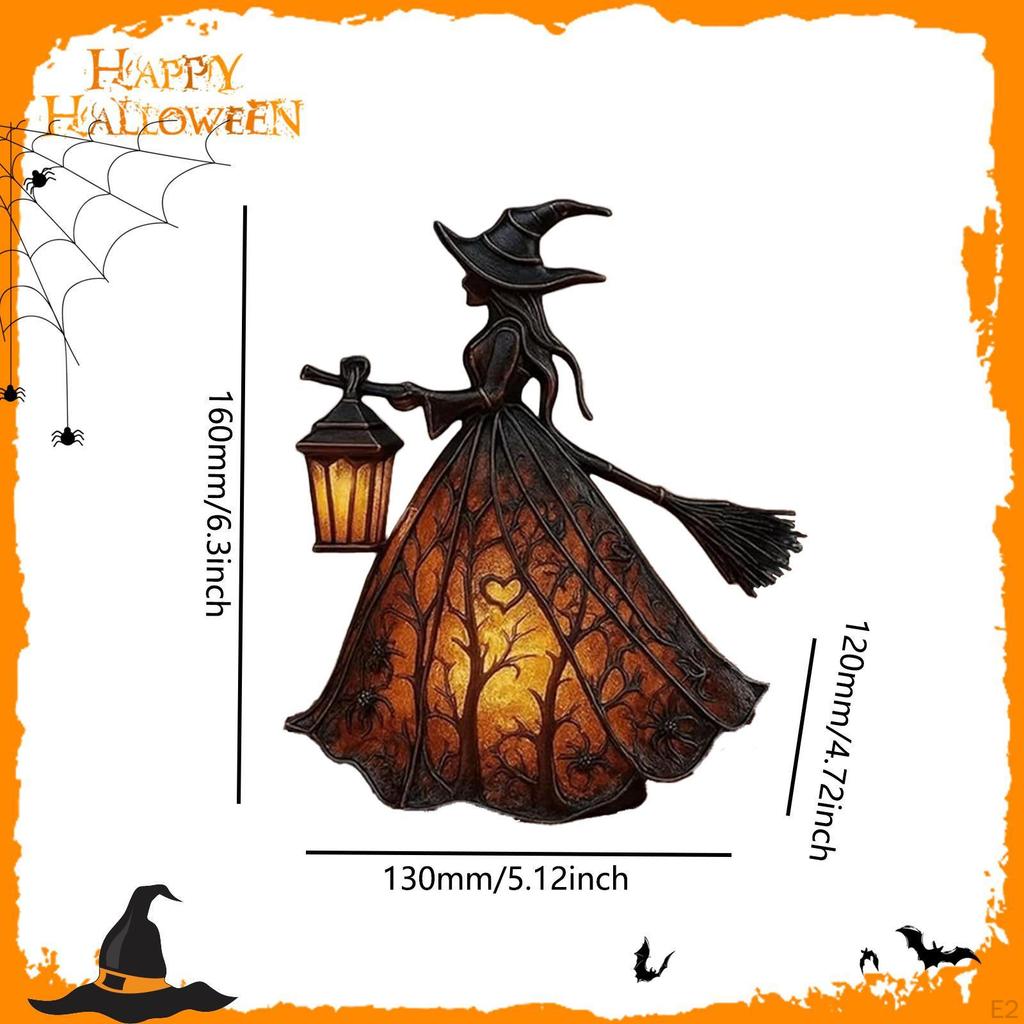 Halloween Witch Lamp with Holding Lantern Decor for Outdoor Home Porch