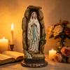 Unsere Liebe Frau von Lourdes Statue mit Grotte Handbemalt Katholische Jungfrau Maria Harzfigur für Gebet & Dekoration 12 Zoll