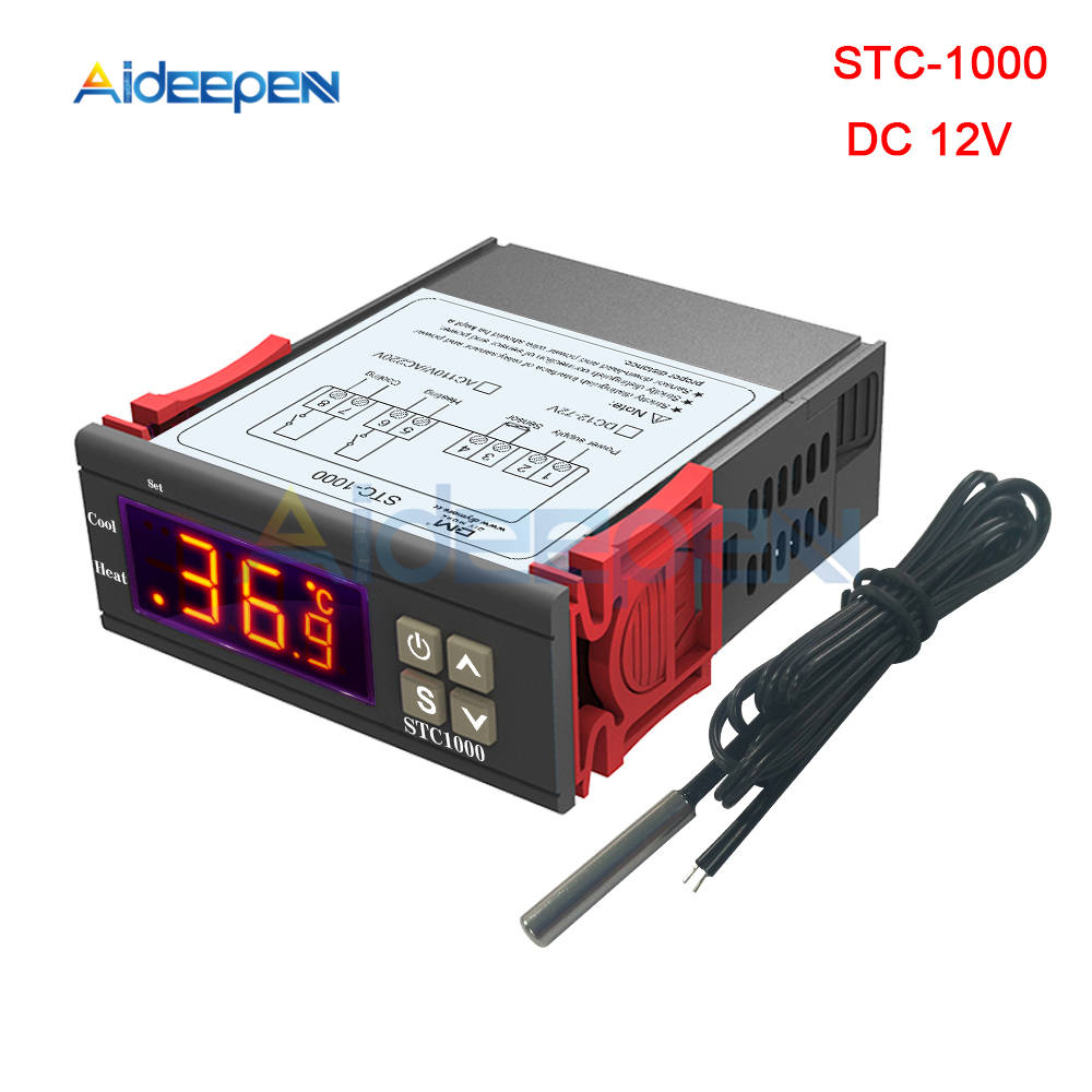 

STC-3000 STC-1000 STC-100 Temperature Controller 12V 24V 110V-220V LED Digital Thermoregulator Thermostat Control + NTC Sensor