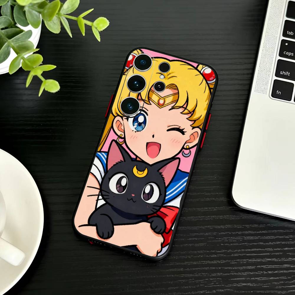 Cartoon D-Sailor M-Moons Handyhülle Für Samsung S26,S25,S24,S23,S22,S21,S20,S30,Ultra,Plus,Fe,Note,5G Schwarze Abdeckung