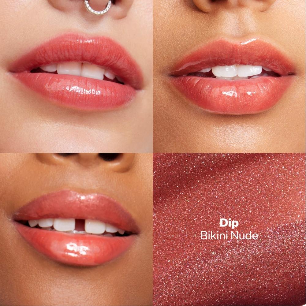 Kosas Wet Lip Oil Aufpolsternde Peptid-Lippenbehandlung Glanz .15 Unzen 4,6 ml Dip Neutral Perlmutt-Nude