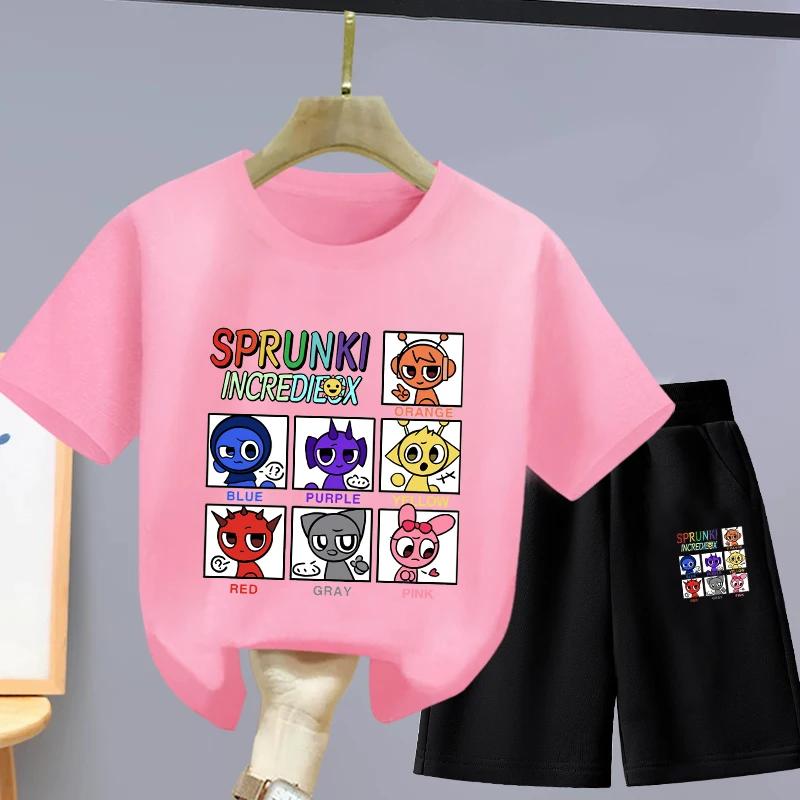 Summer 3D Print Child Ren's Set New Style Girls' Short Sleeves and Shorts Boys' Two-piece Set