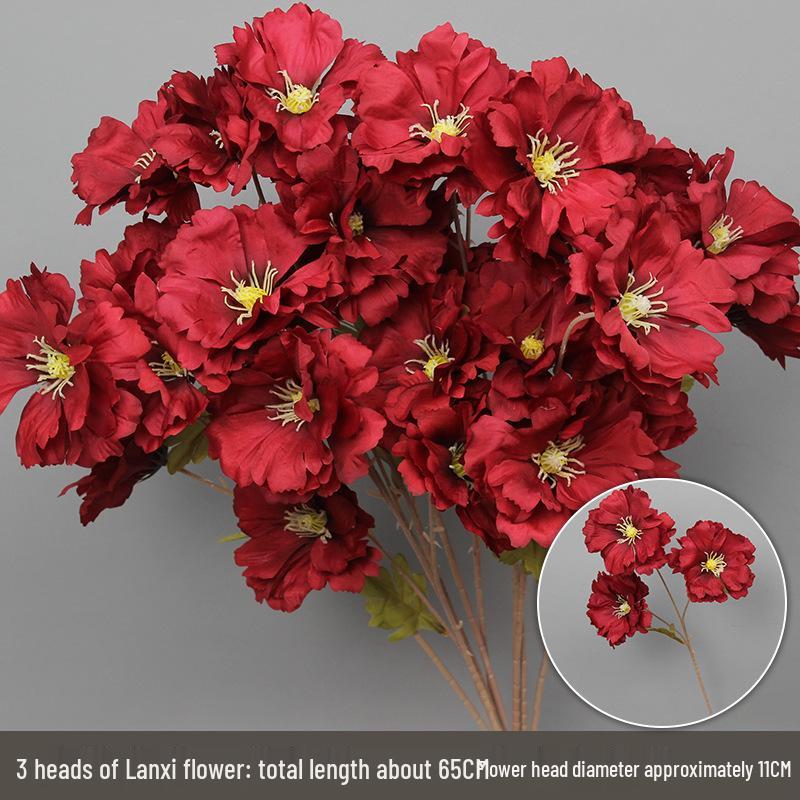 Wine Red Artificial Floral Bouquet - Chinese Wedding & Engagement Ceiling Decoration