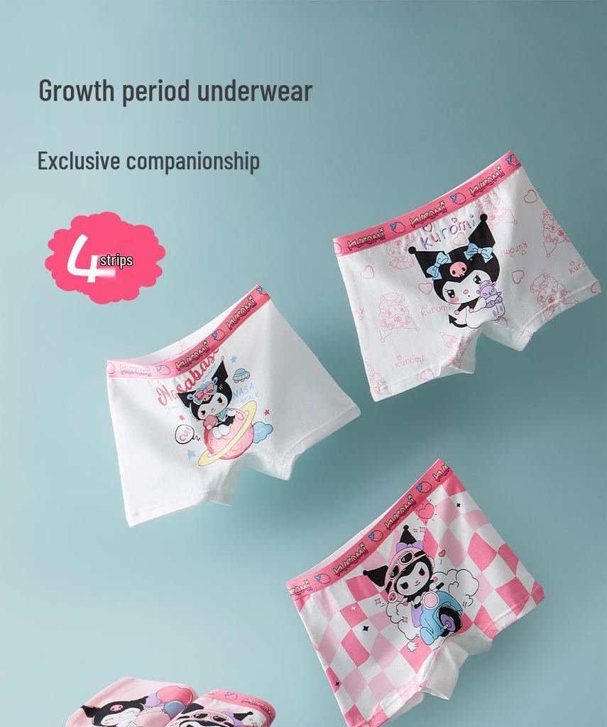 Pure Cotton Cartoon Boxer Briefs for Girls - Toddler to Pre-Teen Sizes